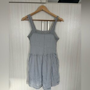 Gray Sleeveless Dress with Lace Straps